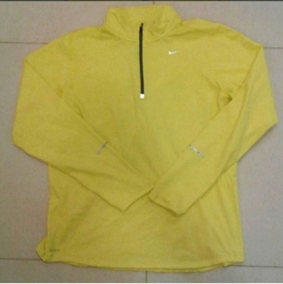 Nike Dri-Fit Element 1/4 Zip Running Pullover Reflective Mens L yellow zest - Picture 4 of 5